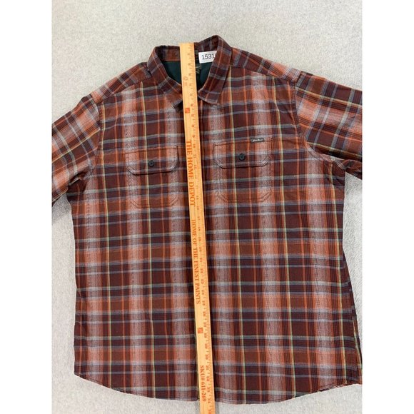 Eddie Bauer Classic Fit Plaid Polyester Button Down Shirt (Men's XXL) Red - Picture 9 of 12